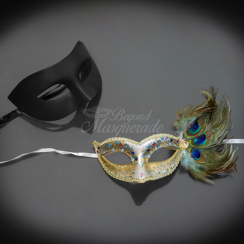 ben Agnes Gray Mus New Couple's Masquerade Masks USA FREE SHIP by BeyondMasquerade