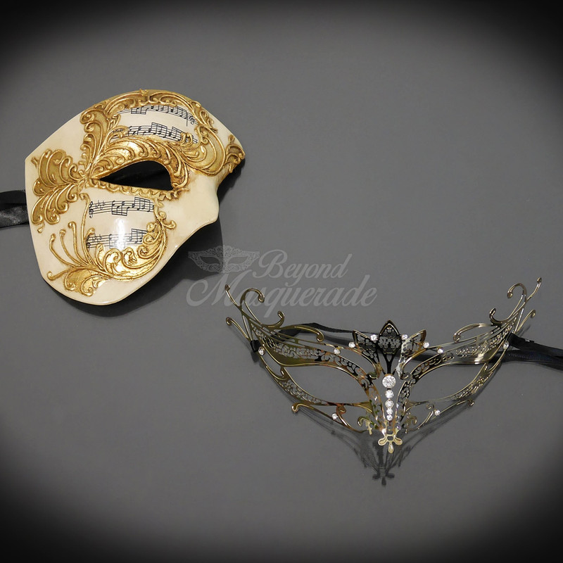 Couple's masquerade masks and matching masquerade masks for prom.