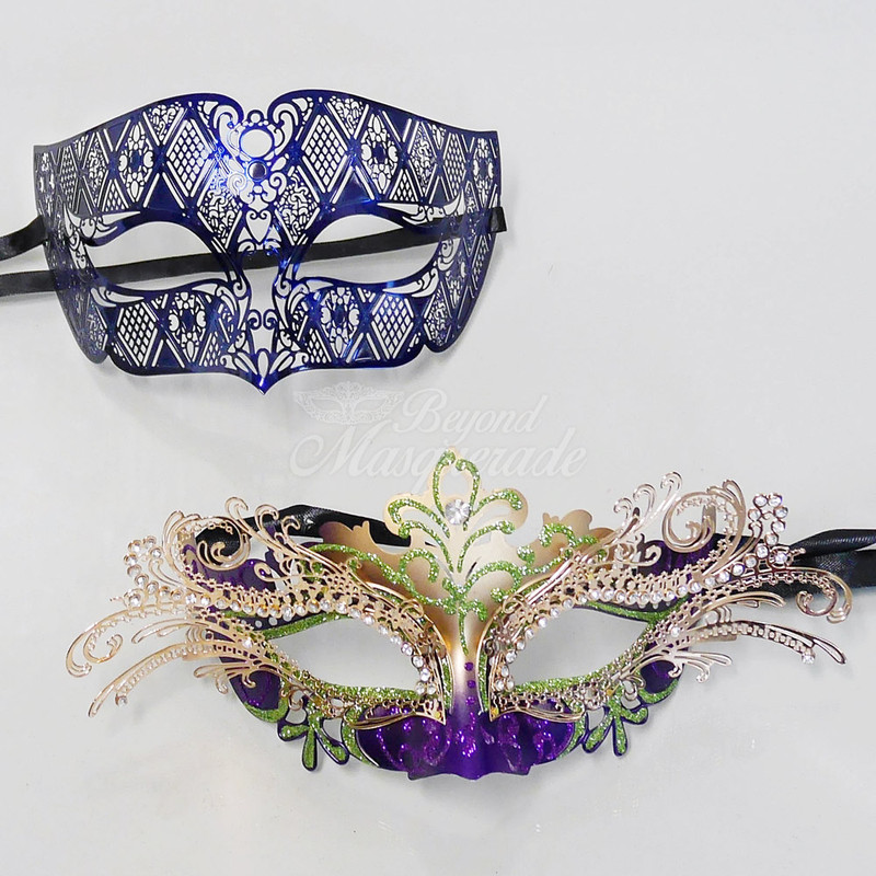 Couple's masquerade masks and matching masquerade masks for prom.