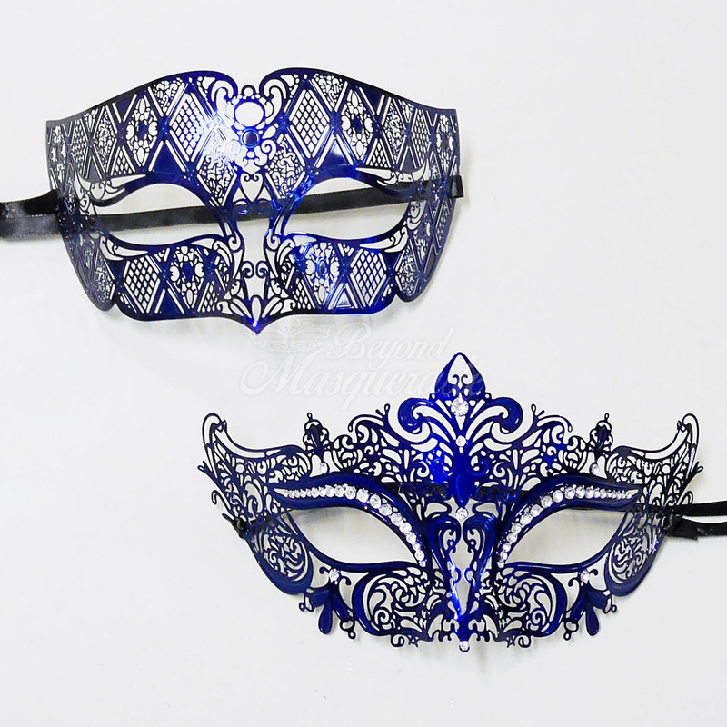 Couple's masquerade masks and matching masquerade masks for prom.