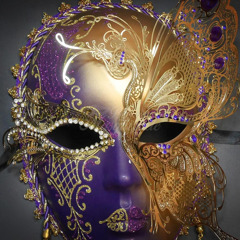 H&D Headpiece Full Face Masquerade Venetian Mask Masquerade Wall