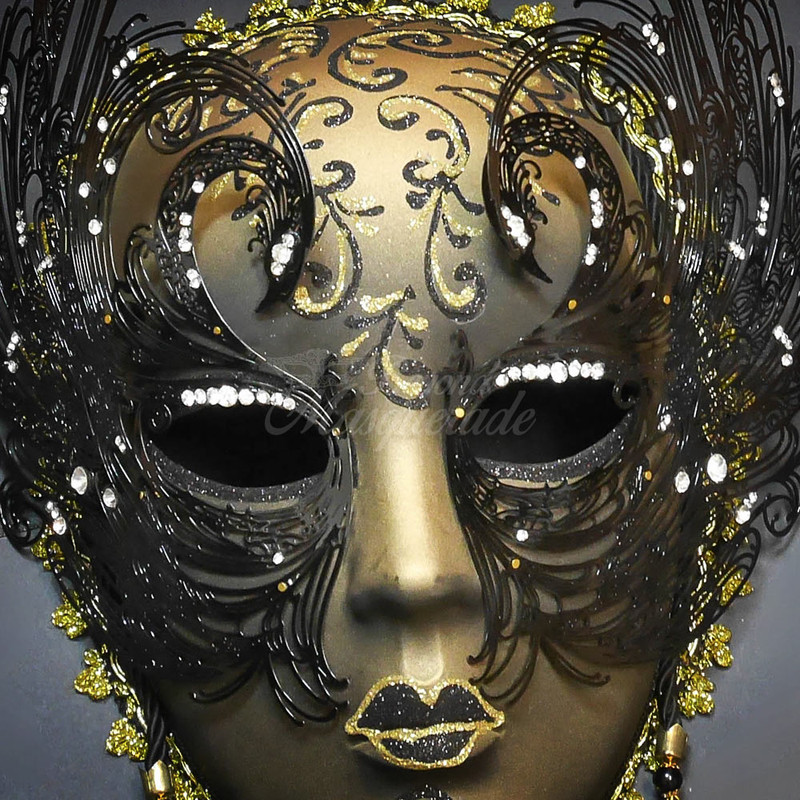 Masquerade Mask Luxurious Wall Decor Mask Gold Black M31082
