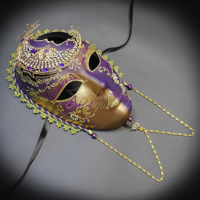 Luxurious Gold Full Face Plastic Mask (6.25 x 7.75) - Pack of 1 - Perfect  for Masquerades & Themed Events