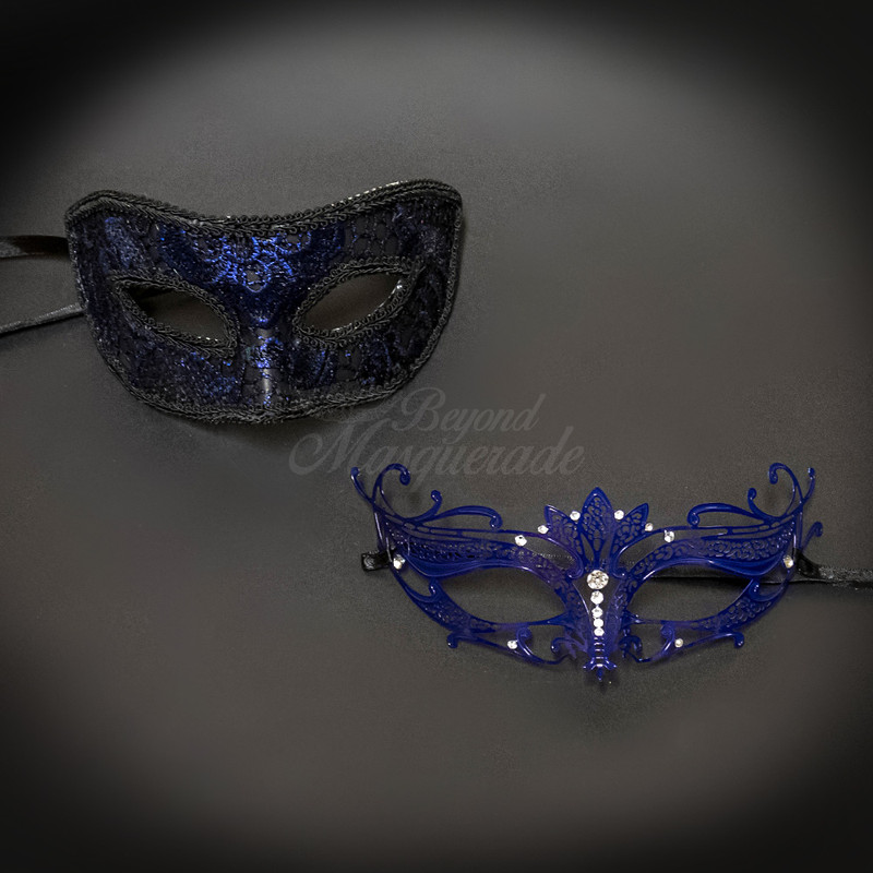 Couple's masquerade masks and matching masquerade masks for prom.