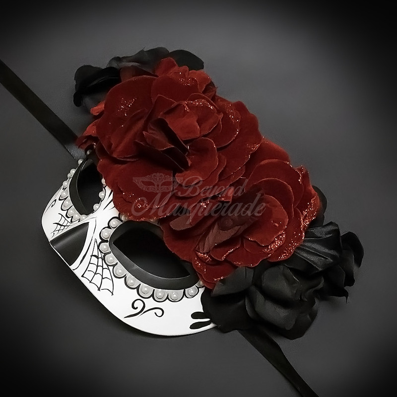 Cat Masquerade Masks Gatto Cat Day of The Dead Mask | Dia de Los Muertos Masquerade Mask M9461 Black by Beyond Masquerade