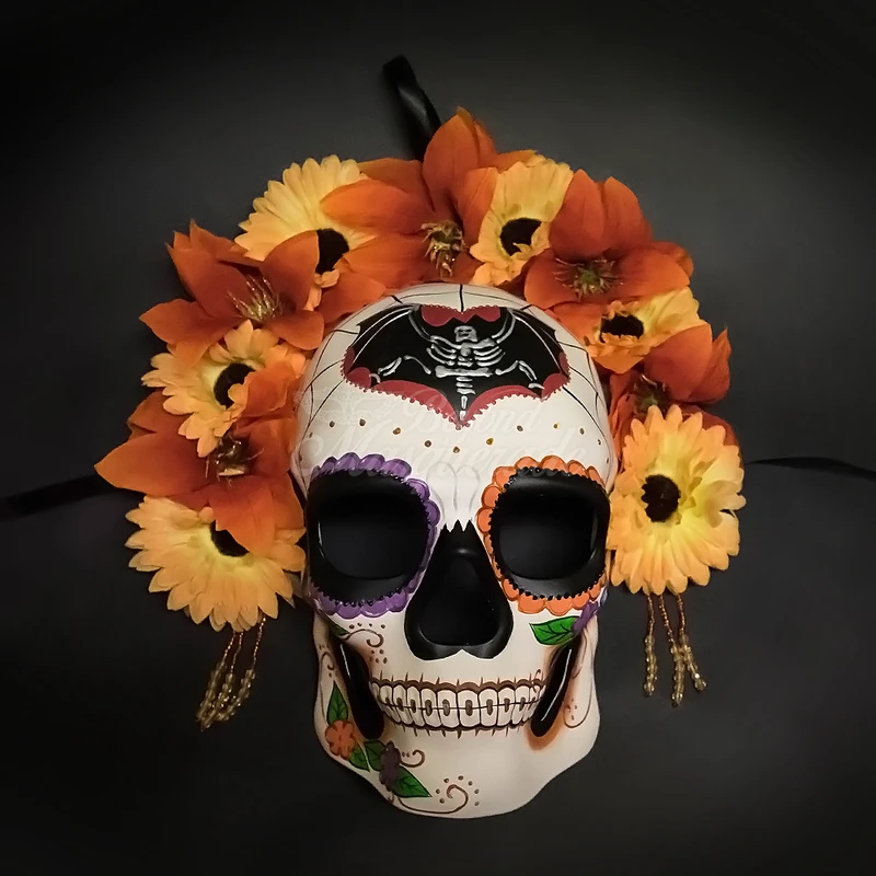 Day of the dead mask, day of the dead skull mask, skull masquerade mask, candy skull mask, Skull masquerade mask,