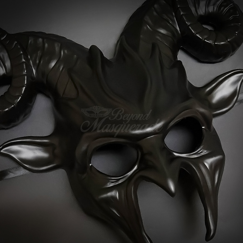 Animal Mask Men's Ram Masquerade Mask Black