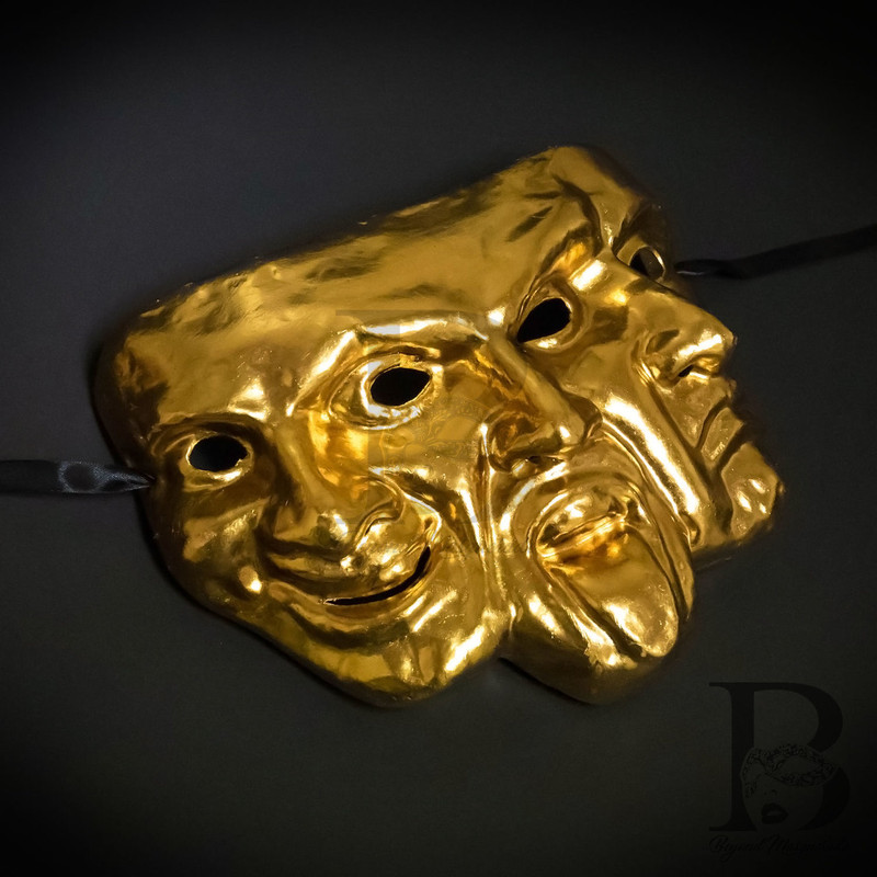 Gold Masquerade Mask Full Face Mask Bauta Party Mask