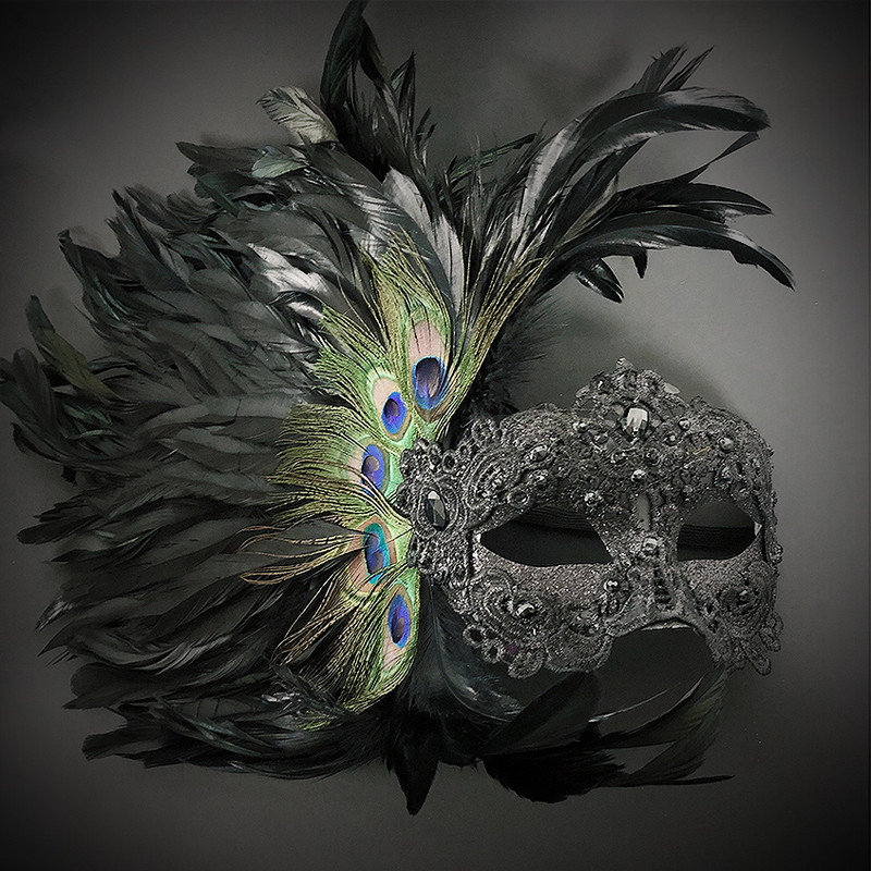 Mask for masquerade party, mask for masquerade ball, masks, mask, party mask. Feather masquerade mask.