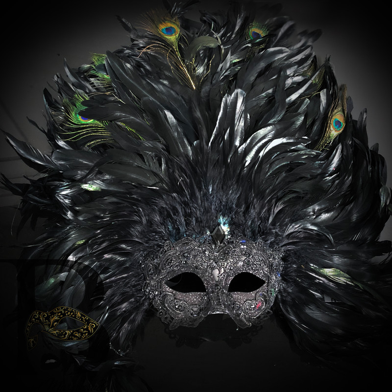 venetian carnival mask, party mask, large feather masquerade masks, purple feather masquerade mask, large feather mask, carnival masquerade mask, mardi gras party masks, mardi gras masquerade masks