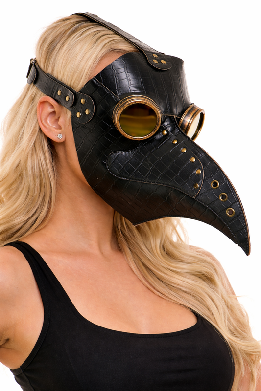 Black Croc Plague Doctor Mask Haute Gothic