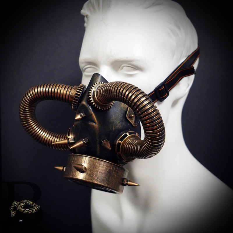 Steampunk Respirator Gas Mask Full Face Copper Halloween Costume Cosplay  Mask