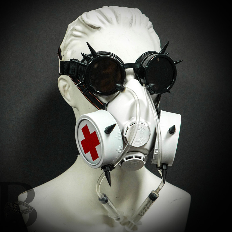 Beyond Masquerade Steampunk Gas Mask With Goggles – Adult Unisex Halloween Costume Prop