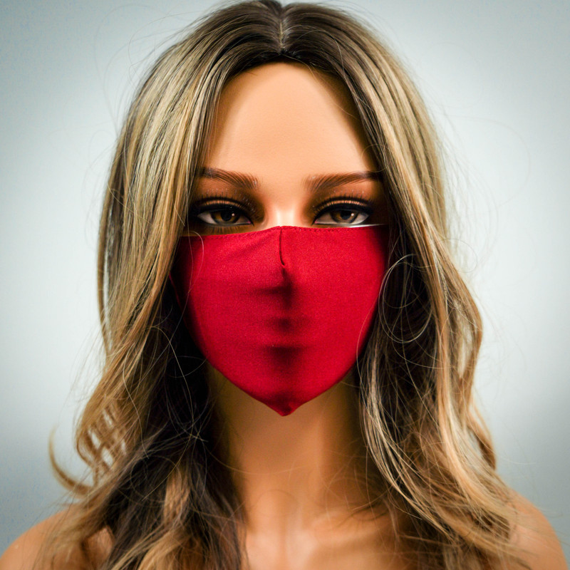 Red face masks, Organic cotton face masks, organic face mask, organic cotton face masks. Made in USA face masks. Washable face masks. Wholesale face masks.