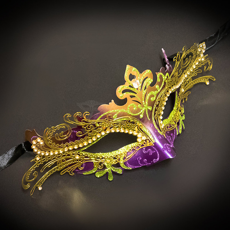 MASQUERADE MASK WOMEN | PURPLE GOLD GREEN
