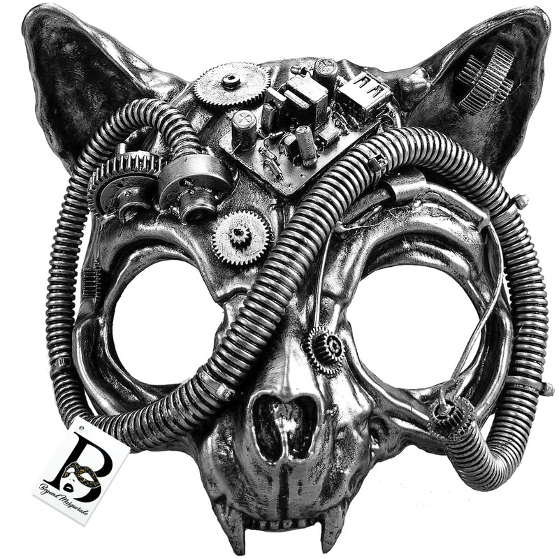 steampunk masquerade mask, fox mask, cat mask, wolf mask, wolverine mask