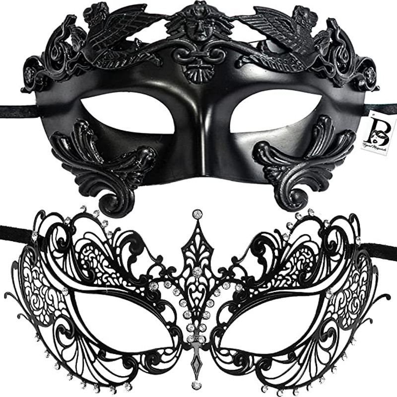 Couple's Masquerade Mask Set for Him and Her by BeyondMasquerade.com