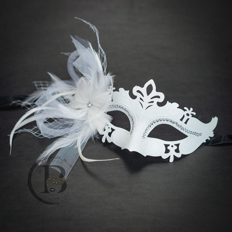 Elegant White Masquerade Mask Wedding Masquerade Mask 