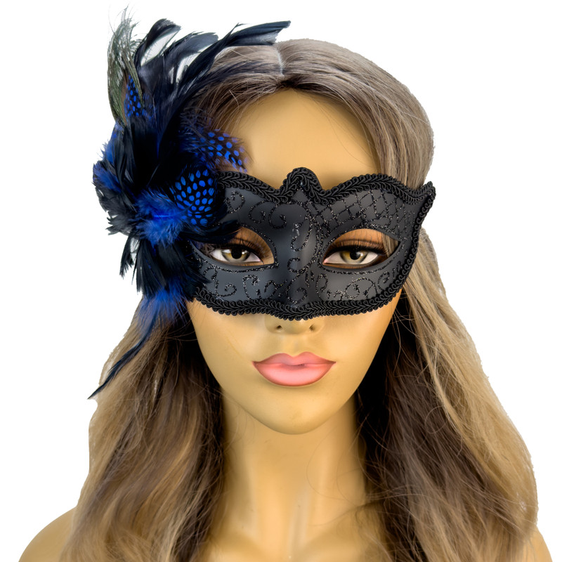 blue feather mask blue feather mask