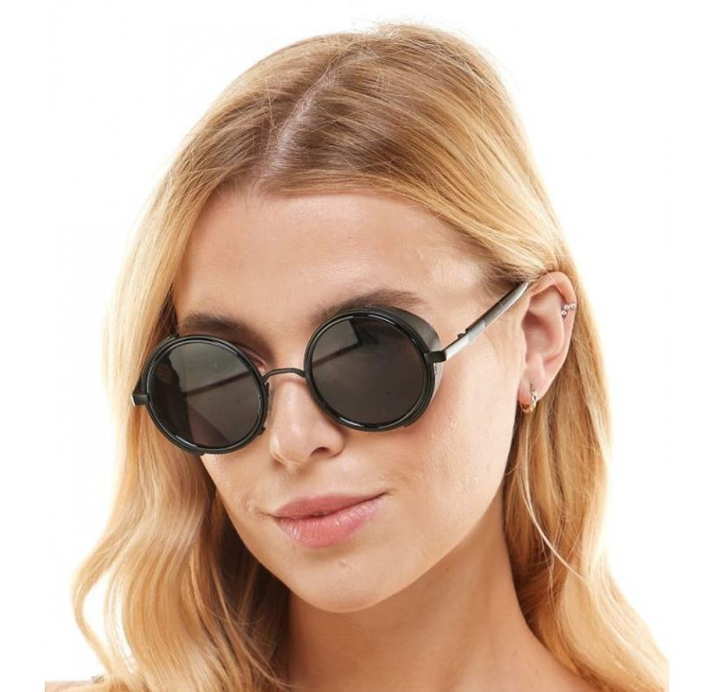 Black Steampunk Spectacle Glasses for Burning Man Festival Prop Costumes Eyewear