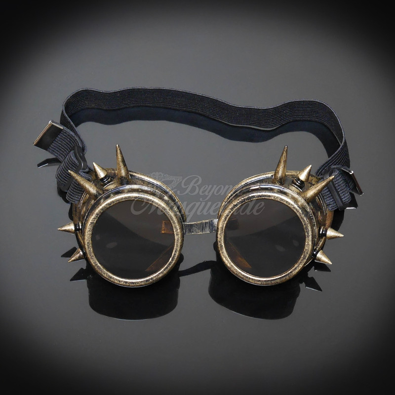 Steampunk Spectacles Eye Mask Gold Goggles