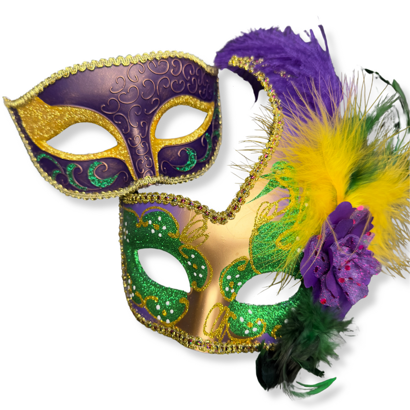 Yellow Eye Mardi Gras Masquerade Couples Mask 