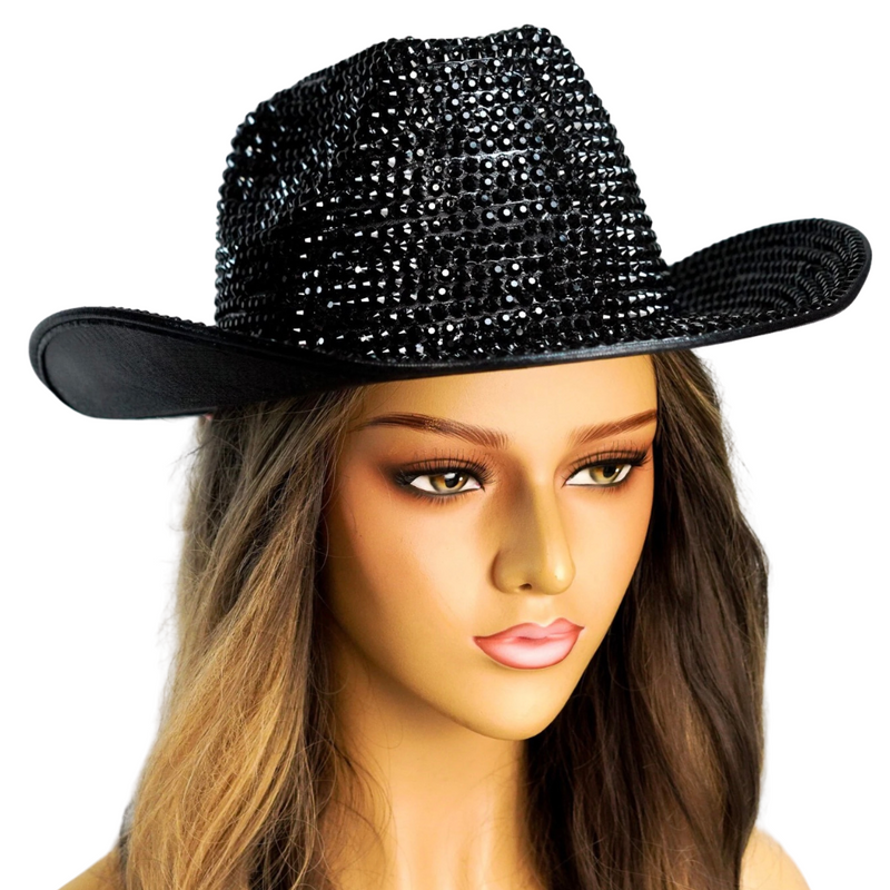 Black Rhinestone Cowboy Hat (Brim Only) – Kalieda Festival Wear