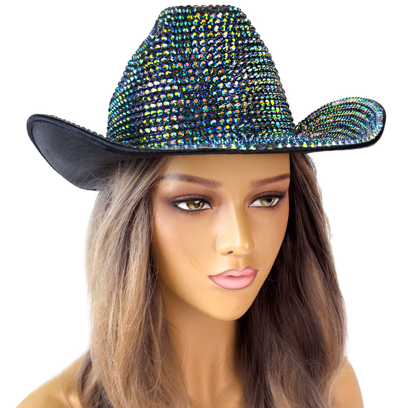 beyonce cowboy hat Diamond Rhinestone hat Sequin Rave Cowboy Hat Cowgirl Hat For Wedding Costume Cosplay Party