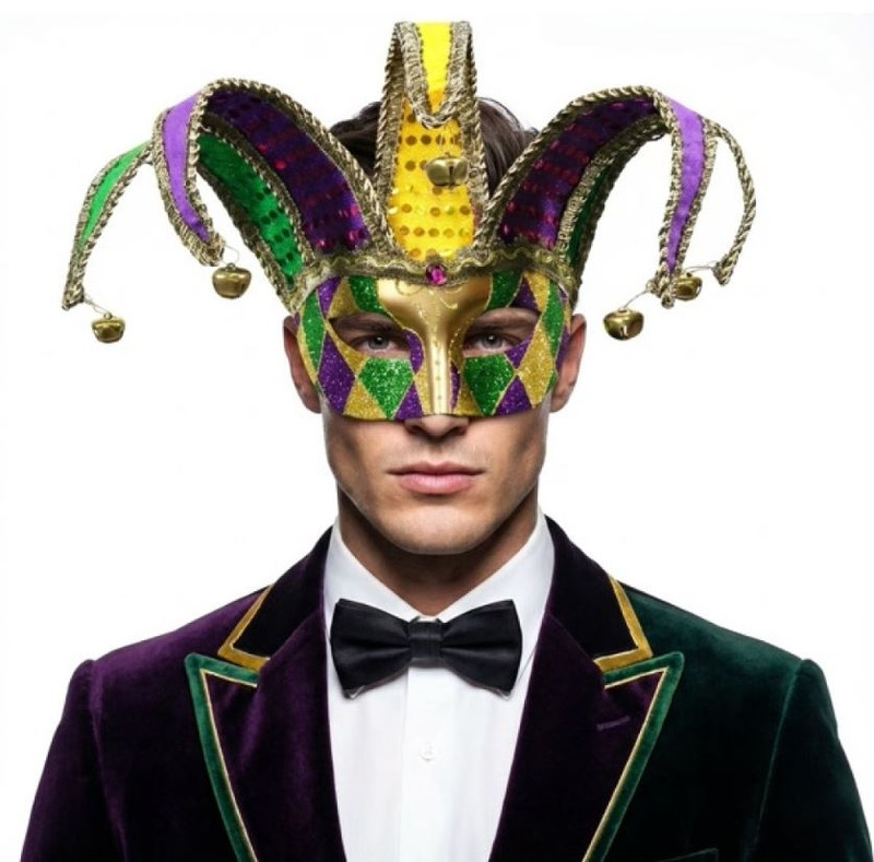 Jester Masks: Mardi Gras - Venetian Joker Masquerade Mask
