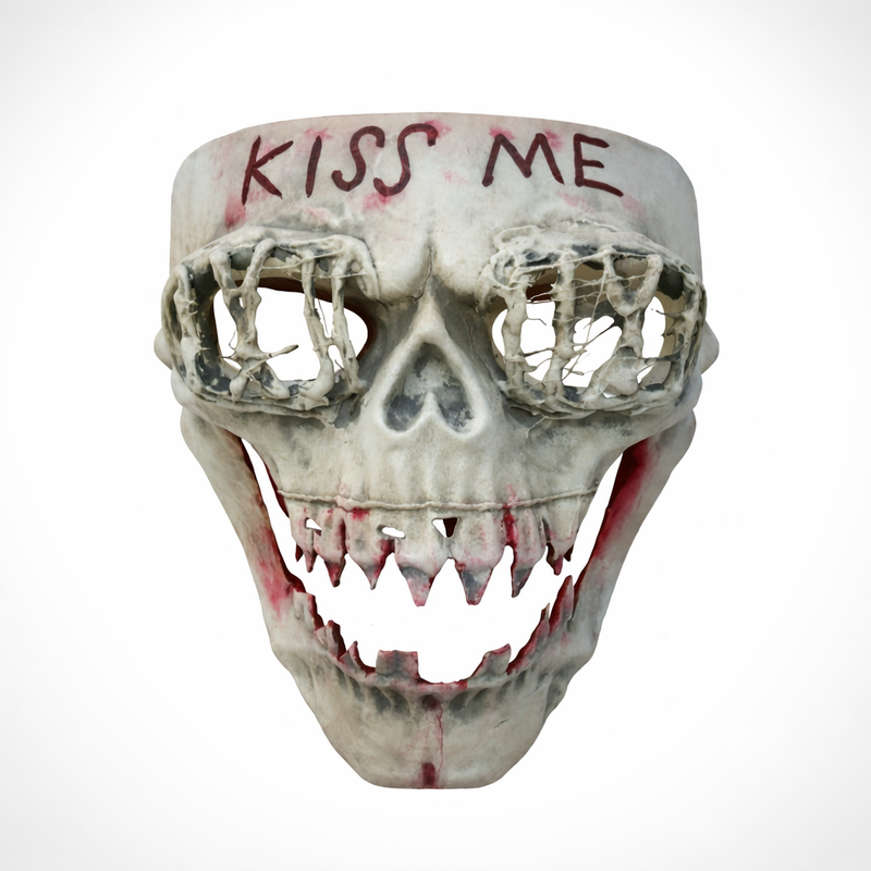 Bloody Skull Mask “Kiss Me” – Creepy Halloween Mask, Horror Cosplay Prop, Scary Costume Face Mask
