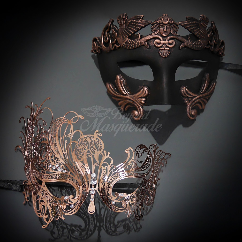 Lot De 2 Masques Décoratifs En Bronze – Art Mural Ou Objet Déco Vintage