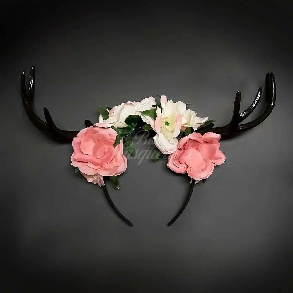 floral deer antler headband