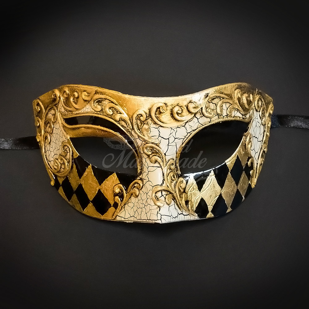 Venetian Masquerade Mask Filigree Gold Metal Diamonte Ball Prom Halloween GM2 