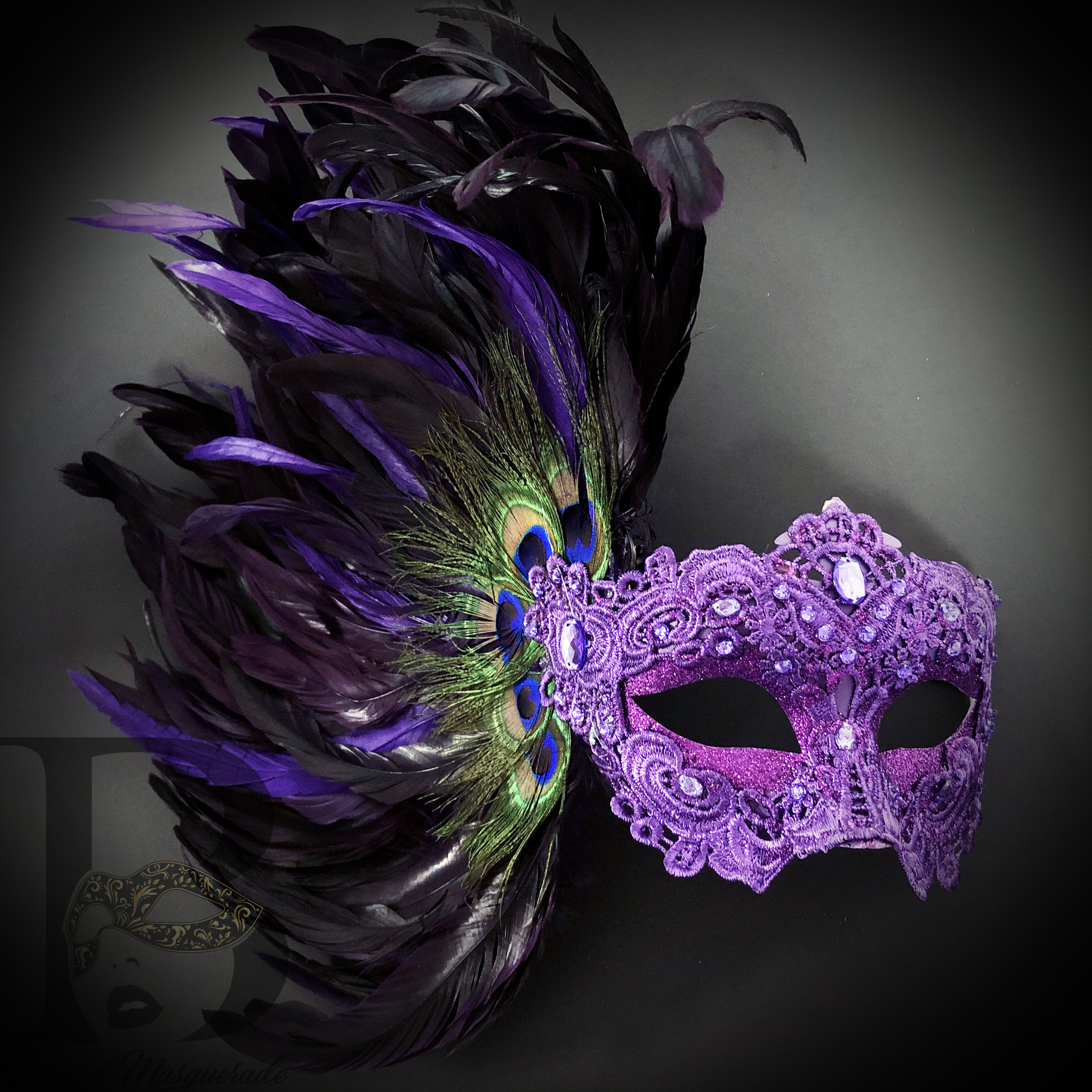 New Purple Feather Masquerade Masks Carnival Party Masks Free Ship