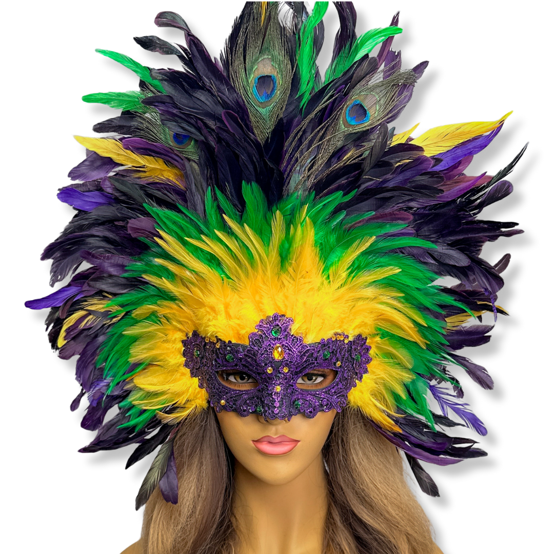 open lace back dress Stacia Circle Dress - Mardi Gras Feather main image 0