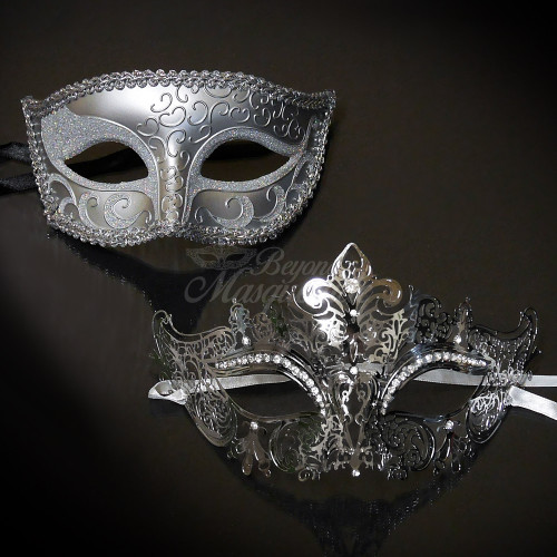Couple's Masquerade Masks for Men Women by BeyondMasquerade.com