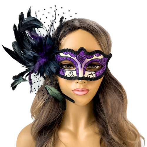 Halloween Costume Masquerade Masks with Feathers US FREE SHIP
