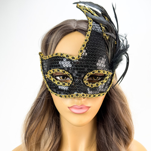 Halloween Costume Masquerade Masks with Feathers US FREE SHIP