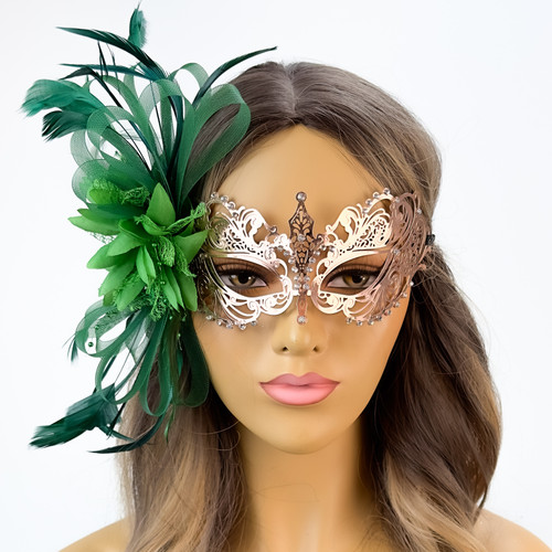 Green Masquerade Mask Feathers Masquerade Ball Masks