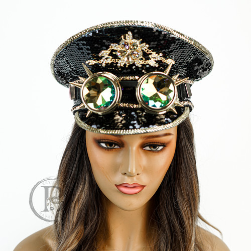 New Ram Skull Horns Steampunk Costume Hat Headpiece Top Hat