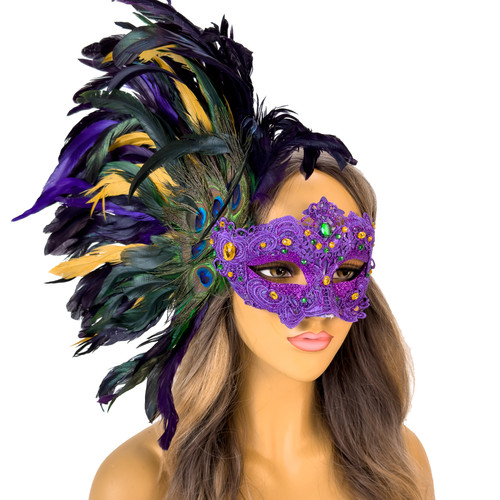 NEW Black Feather Masquerade Masks Carnival Party Masks FREE SHIP