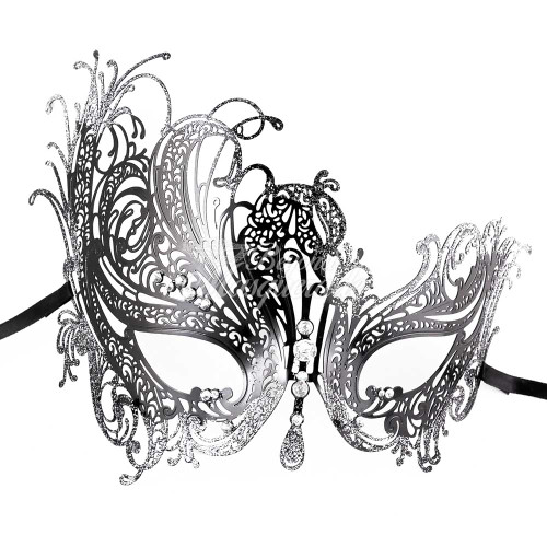 Masquerade Mask for Women | Elegant Swan Masquerade Mask Gold M7139