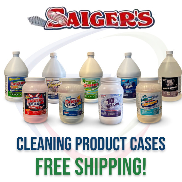 Saiger's Sauce Cleaning Products SHIP FREE when you buy full cases of four in the lower 48 states from Supply Service Group.