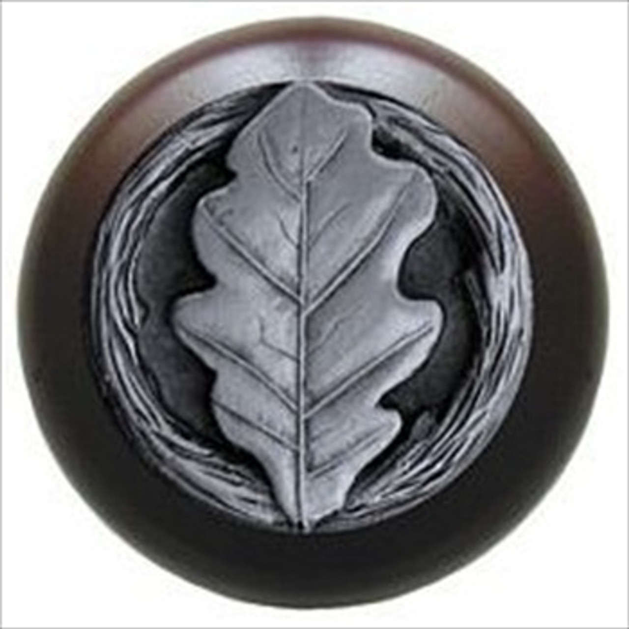 Notting Hill NHW-744W-AP: Oak Leaf Cabinet Knob - Dark Walnut ...