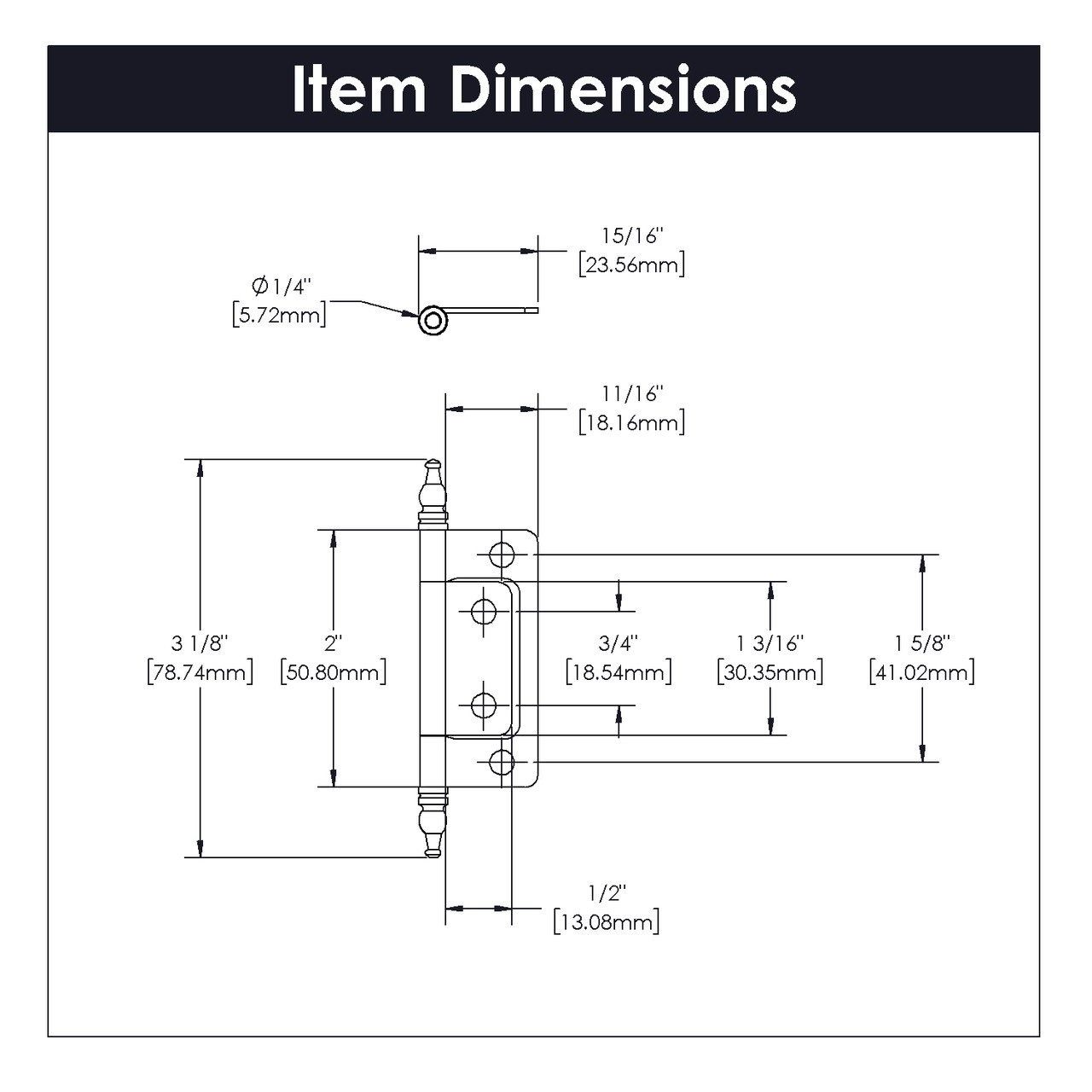 Hickory P8294AB SelfMortise Hinge (pair) Antique Brass