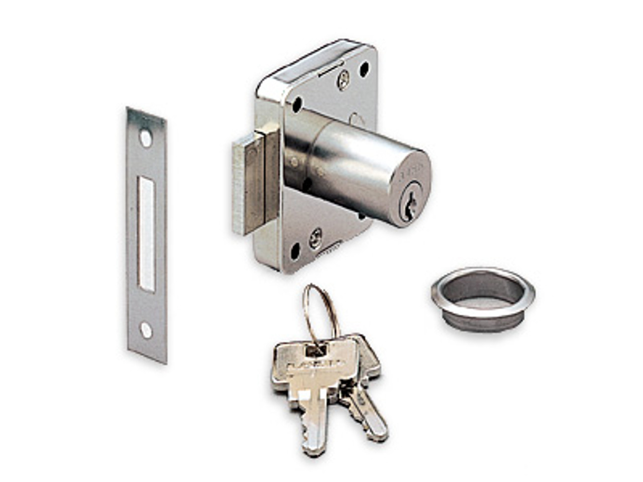 Sugatsune 3310-24-SN: 24mm Brass Cylinder Cabinet Lock - Satin Nickel