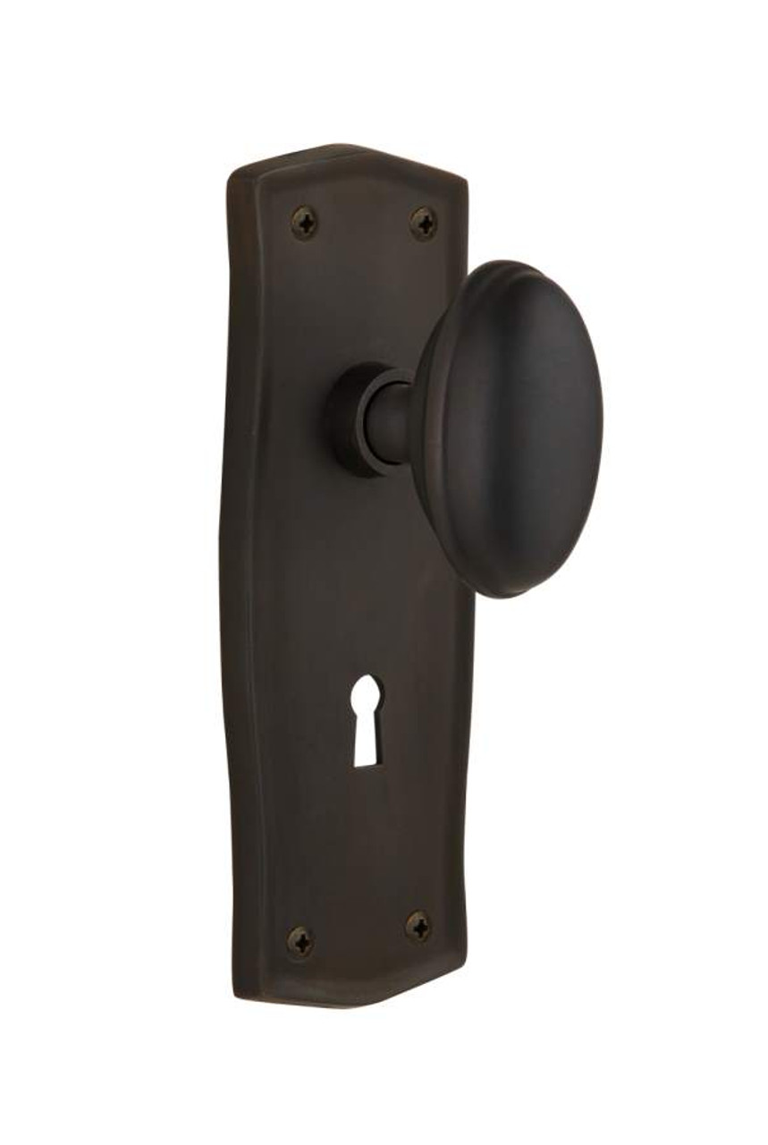 Nostalgic 704483: Prairie Backplate w/Homestead Knob Privacy Door Set Oil-Rubbed  Bronze