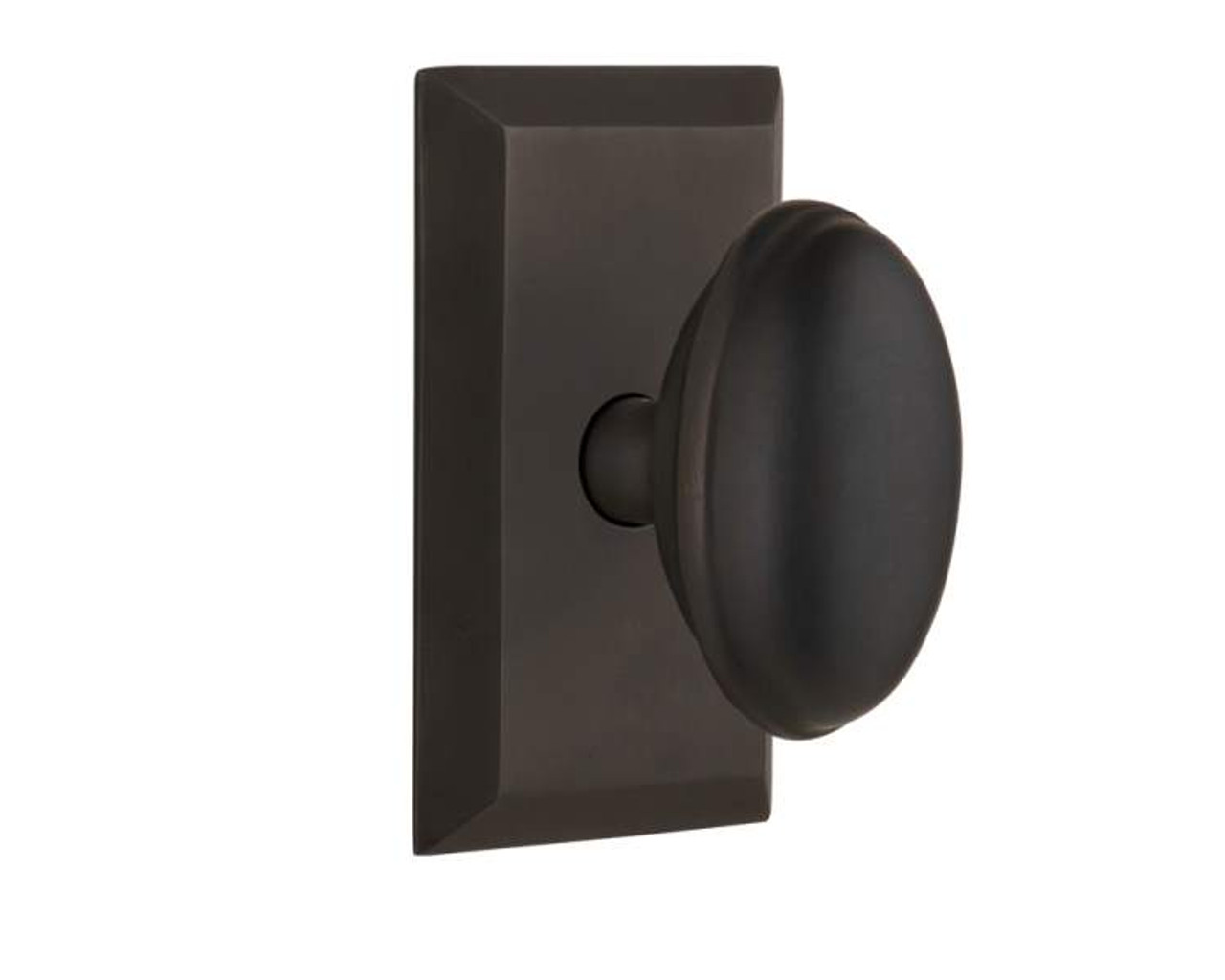 Nostalgic 713321: Studio Backplate w/Homestead Knob Privacy Door Set Oil-Rubbed  Bronze