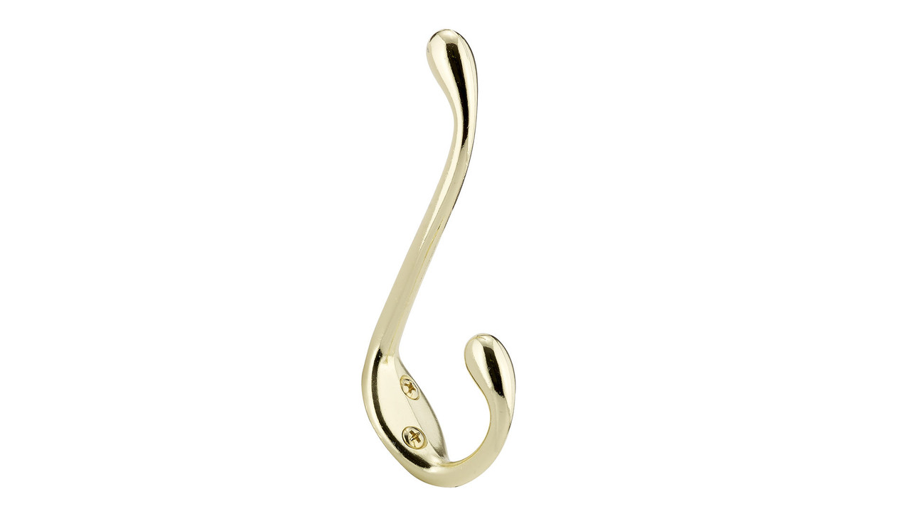 Richelieu T78308130 4.4 Utility Double Wall Hook (3-pack) - Brass