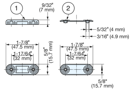 Sugatsune SDS50G/BLK Glass Mounting Face Plate for SDS Lid Stay Black